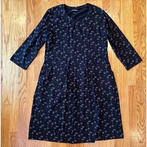 North Style Women's Black Graphic Print Pullover Dress Size Large